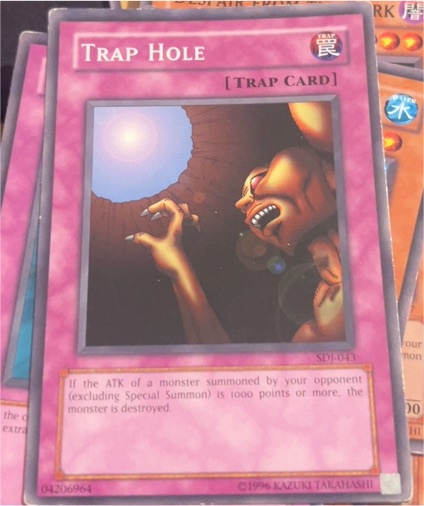 1996 Yu-Gi-Oh! Starter Deck: Pegasus #SDP-041 Trap Hole — front