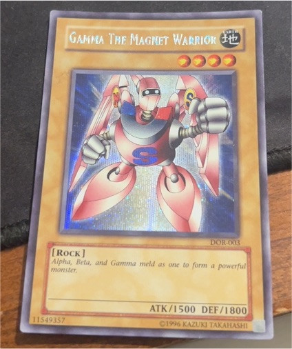 1996 Yugioh #DOR-003 Gamma The Magnet Warrior — front