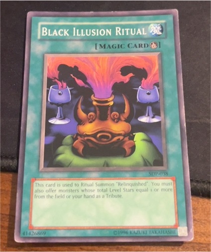1996 Yu-Gi-Oh! SDP-038 Black Illusion Ritual — front