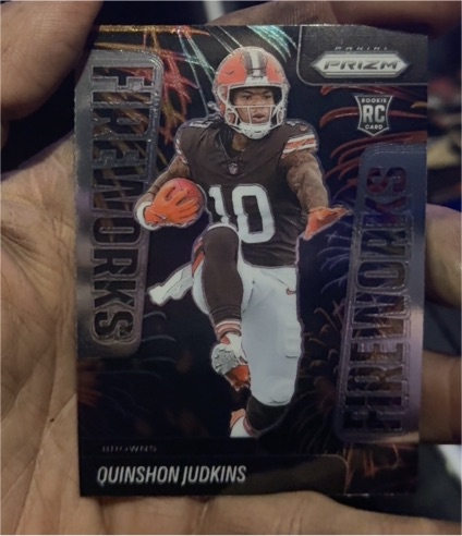 2025 Panini Prizm #19 Quinshon Judkins Fireworks Rookie — front