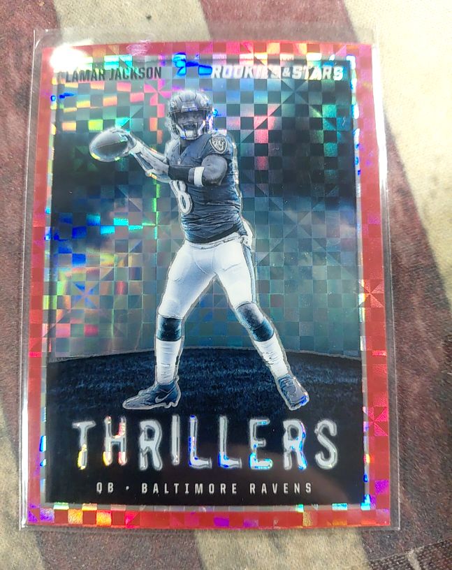 2023 Panini Rookies & Stars Thrillers #TH-3 Lamar Jackson — front