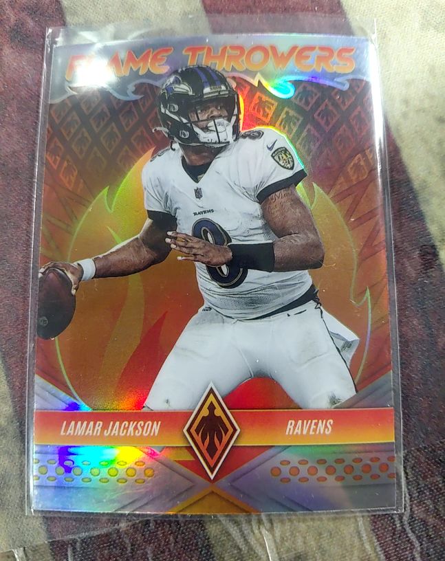 2022 Panini Phoenix #FT-20 Lamar Jackson Flame Throwers — front