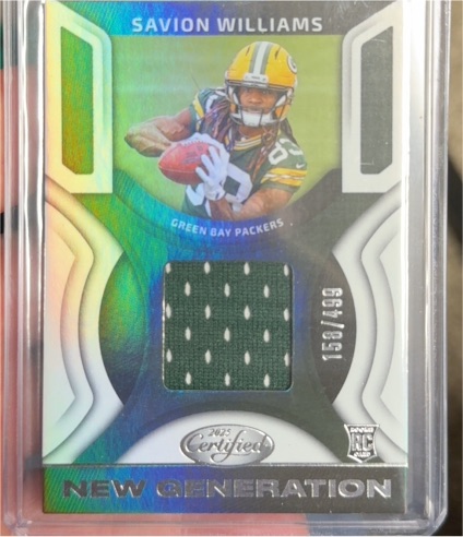 2025 Panini Certified New Generation Jersey #NGJ-SWS Savion Williams RC MEM — front