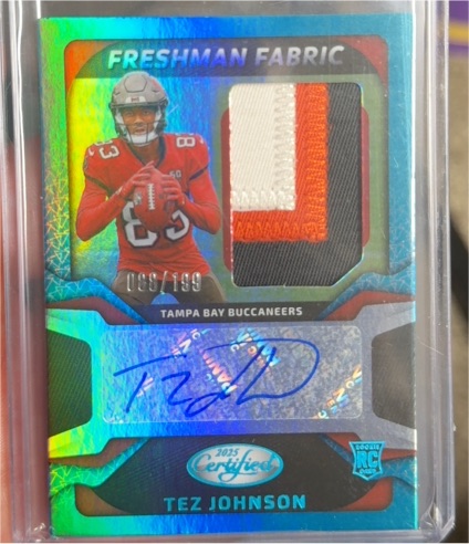 2025 Panini Certified Freshman Fabric #FBC-TJ Tez Johnson — front