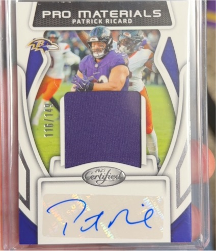 2025 Panini Certified Pro Materials Signature #Patrick Ricard — front