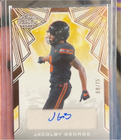 2025 Leaf Trinity #BA-JG1 Jacolby George — front