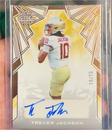 2025 Leaf Trinity #BA-TJ1 Trever Jackson — front