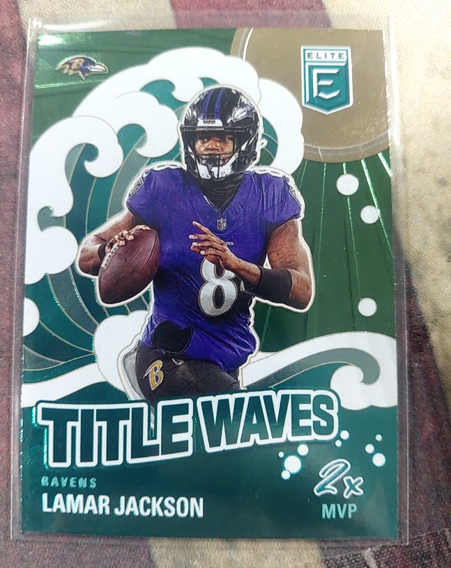 2024 Donruss Elite #1 Lamar Jackson Title Waves Green — front