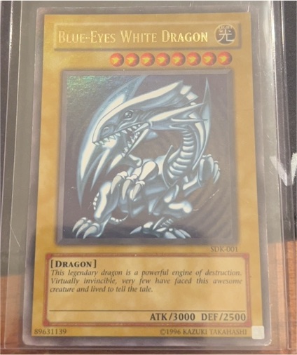 1996 Yu-Gi-Oh! SDK-001 Blue-Eyes White Dragon — front
