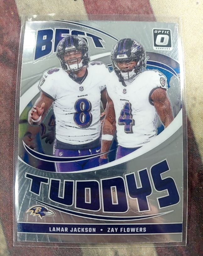 2024 Panini Donruss Optic #20 Lamar Jackson & Zay Flowers Best Tuddys — front