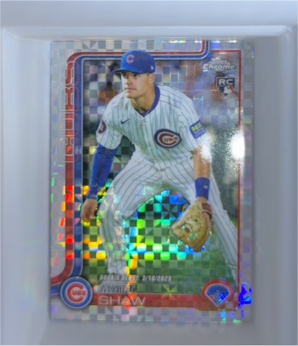 2025 Topps Chrome Update #USC135 Matt Shaw Rookie Debut — front