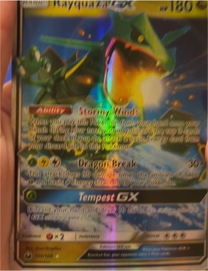 2018 Pokémon Sun & Moon Celestial Storm #109 Rayquaza GX — front