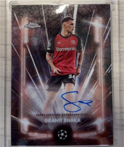 2024-25 Topps Chrome UEFA Club Competitions Black Lazer Autograph #BLA-GX Granit Xhaka — front