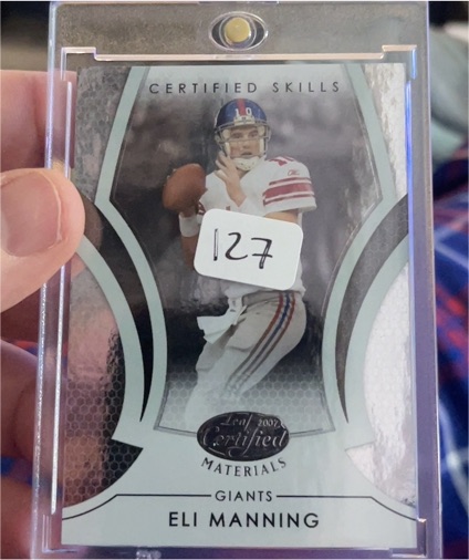 2002 Leaf Certified # Eli Manning Certified Skills Materials — front