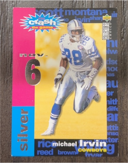 1995 Upper Deck Collector's Choice #C27 Michael Irvin Crash The Game Silver — front
