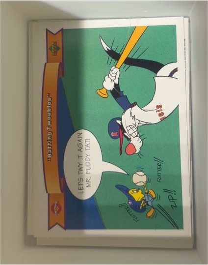 1991 Upper Deck Comic Ball 2 #83 Batting Twoubles Sylvester & Tweety Bird — front