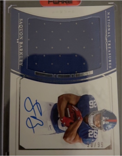 2018 Panini National Treasures Football #90 Saquon Barkley — front