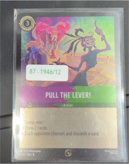 2023 Lorcana Reign of Jafar #31/P2 Pull the Lever! — front
