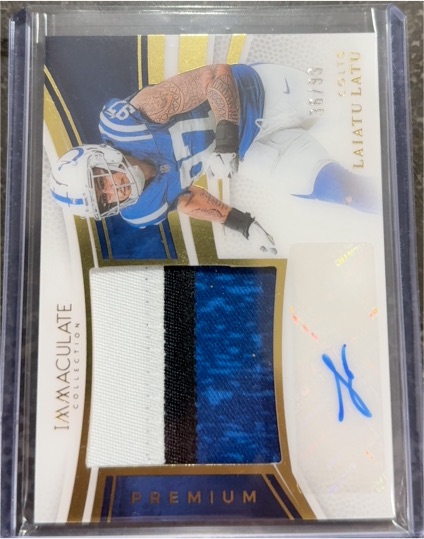 2023 Panini Immaculate Collection Premium Patch Autographs Laiatu Latu — front