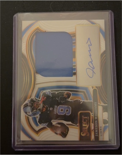 2024 Panini Select #Jameson Williams Jumbo Signature Swatch — front