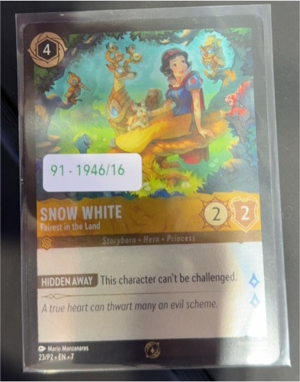 2025 Lorcana Archazia's Island #33 Snow White - Fairest in the Land — front