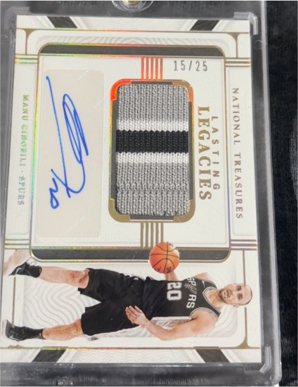 2021-22 Panini National Treasures Lasting Legacies #LL-MG Manu Ginobili — front