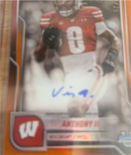 2025 Bowman University Chrome #171 Vinny Anthony II — front