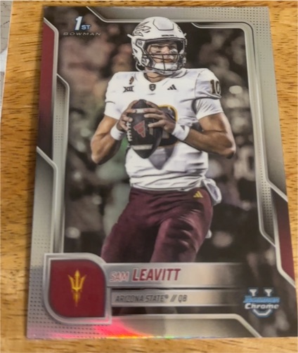 2025 Bowman Chrome University #195 Sam Leavitt — front