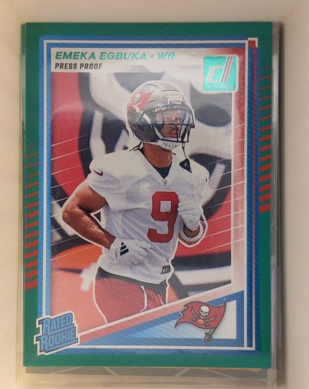 2025 Panini Donruss #375 Emeka Egbuka Press Proof Green — front