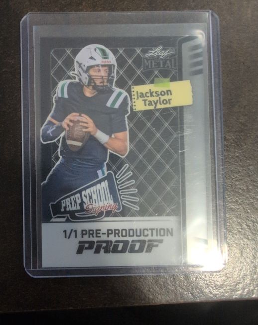 2024 Leaf Metal #1/1 Jackson Taylor Prep School Pre-Production Proof — front