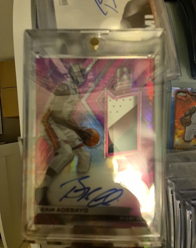 2021 Panini Prizm Pink Ice Rookie Patch Autograph #RA-BA Bam Adebayo — front