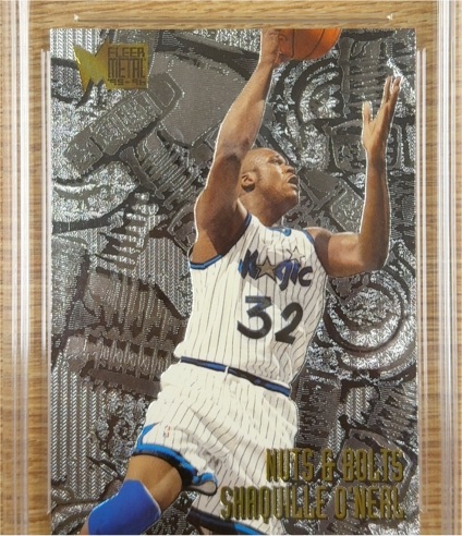 1995-96 Fleer Metal #215 Shaquille O'Neal Nuts & Bolts — front