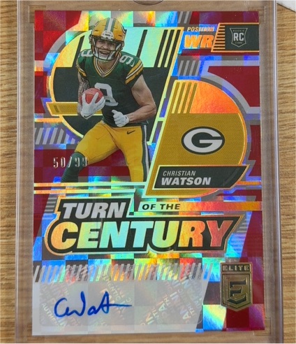 2022 Panini Donruss Elite Turn of the Century #TC-5 Christian Watson — front
