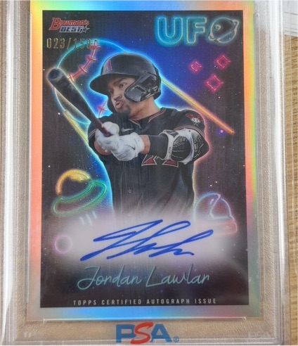 2022 Bowman's Best #UFOA-JL Jordan Lawlar UFO Refractor Autograph — front