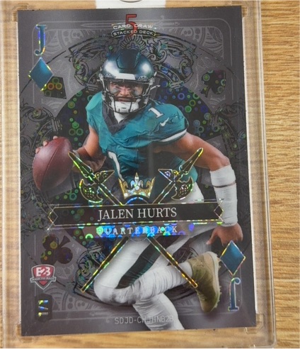 2024 Wild Card 5 Card Draw Stacked Deck #SDJD-CH1N62X Jalen Hurts — front