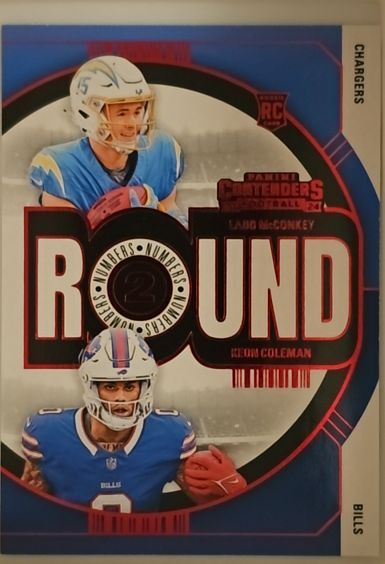 2024 Panini Contenders #9 Keon Coleman / Ladd McConkey Round Numbers — front