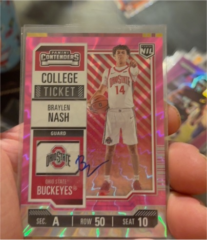2025 Panini Contenders College Ticket #Braylen Nash — front