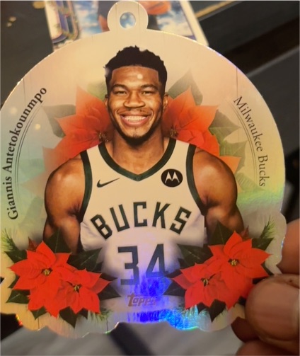 2025-26 Topps Holiday #DCO-GA Giannis Antetokounmpo Die-Cut Ornament Bucks — front