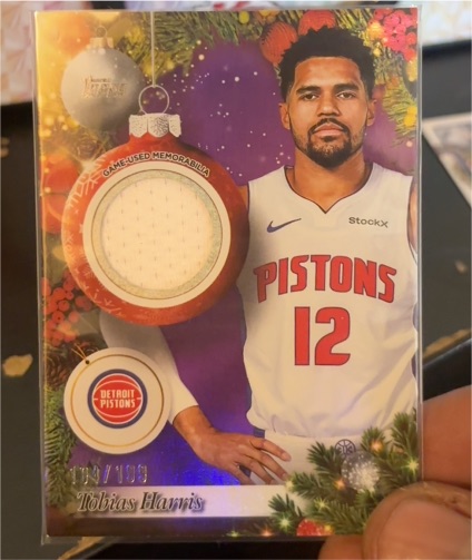 2025-26 Topps Holiday #PR-TH Tobias Harris Player Relic Purple /199 — front