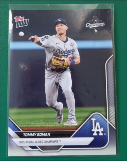 2025 Topps Now World Series Champions #WS-8 Tommy Edman — front