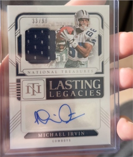 2024 Panini National Treasures Lasting Legacies #33/99 Michael Irvin — front