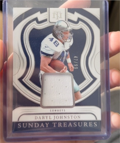 2024 Panini National Treasures #Sunday Treasures Patch Daryl Johnston — front