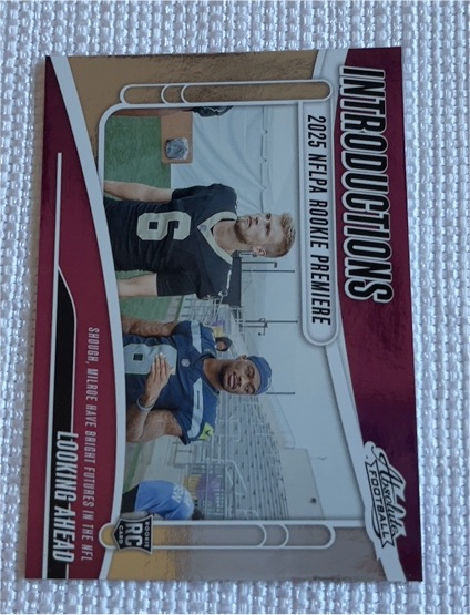 2025 Panini Absolute Introductions #I-TSH Tyler Shough Jalen Milroe — front