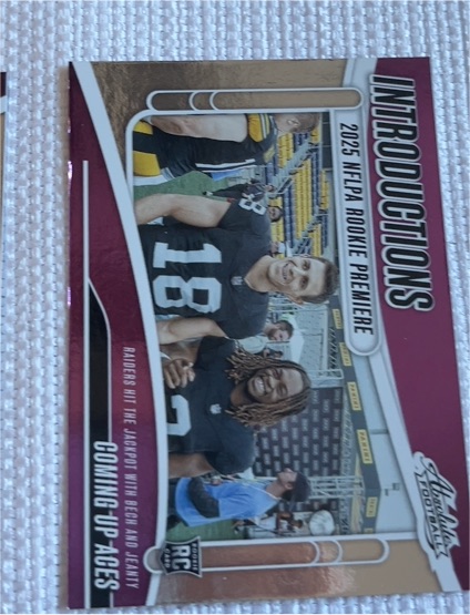 2025 Panini Absolute Introductions #I-AJY Jack Bech & Ashton Jeanty Raiders — front
