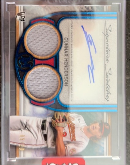 2023 Topps Museum Collection Signature Swatches Dual Relic Auto Gunnar Henderson — front