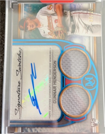 2023 Topps Museum Collection Signature Swatches Dual Relic Auto Gunnar Henderson — front
