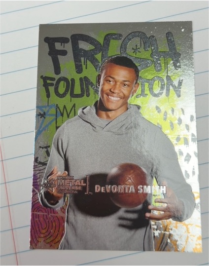 2021 Skybox Metal Universe Champions #FF12 DeVonta Smith Fresh Foundation — front