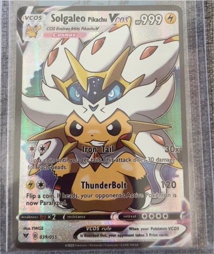 2023 Custom #039 Solgaleo Pikachu VCOS — front