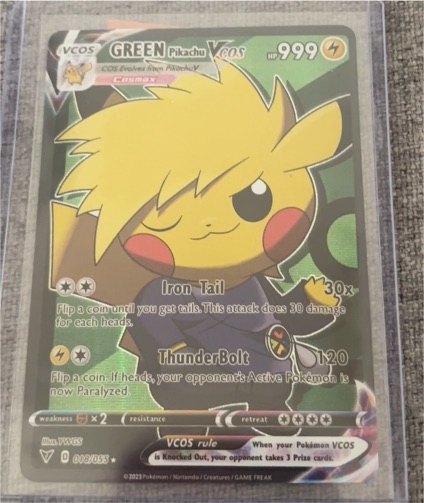 2023 Fan Made Green Pikachu VCOS #018 — front