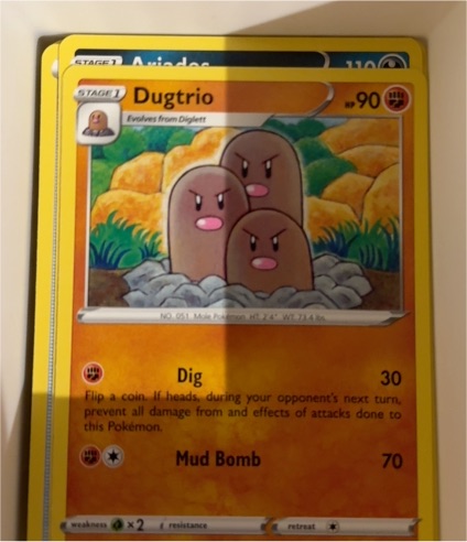 2020 Pokémon Darkness Ablaze #85 Dugtrio — front